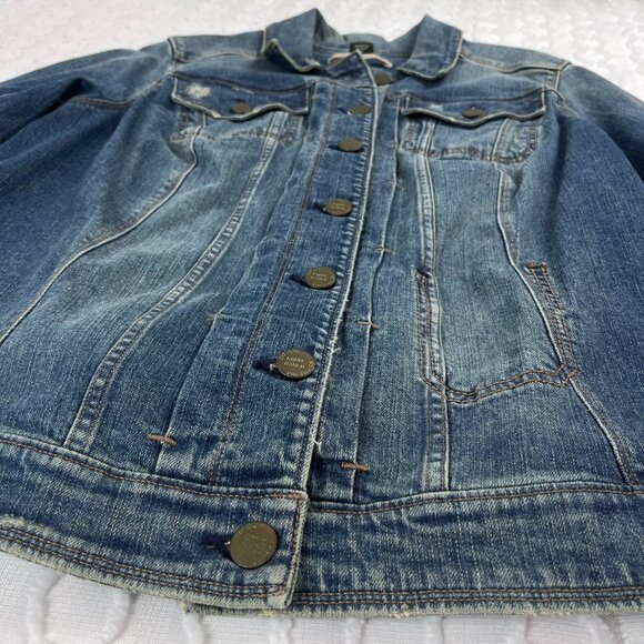 Eddie Bauer Distressed Denim Jacket Womens Size 1X - Picture 7 of 8